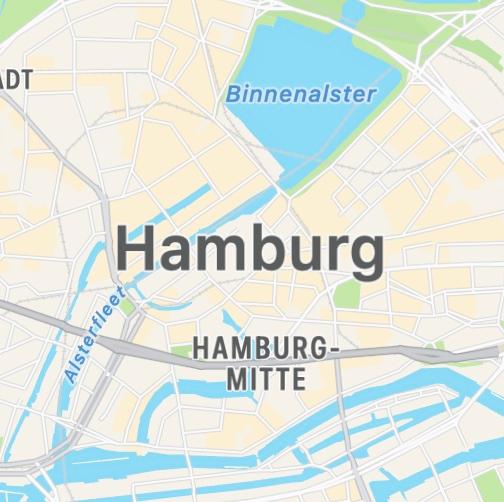 Map of the city of Hamburg