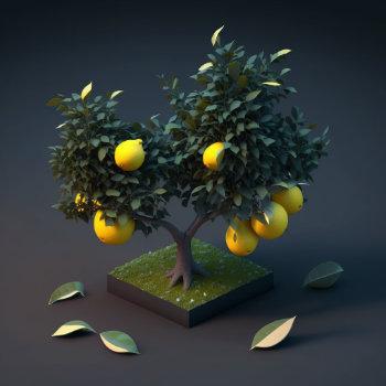 A lemon tree in cinematic lighting.