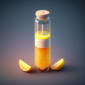 Lemon juice in a test tube in cinematic lighting.