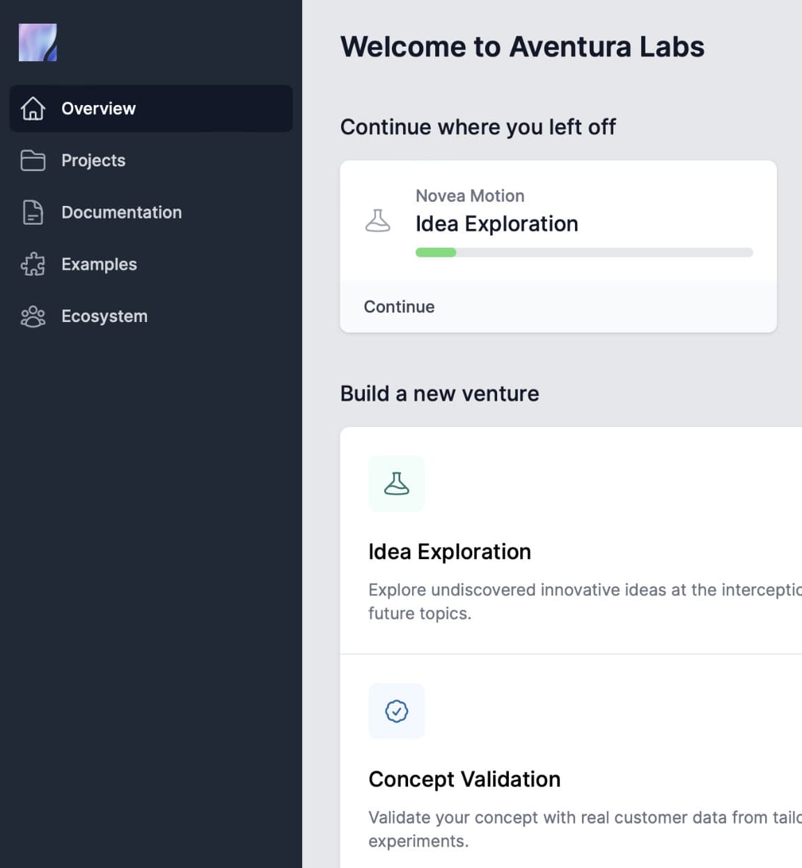 Screenshot of the Aventura Labs Studio Panel.