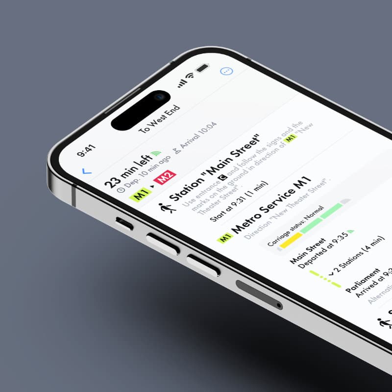iPhone with a travel app